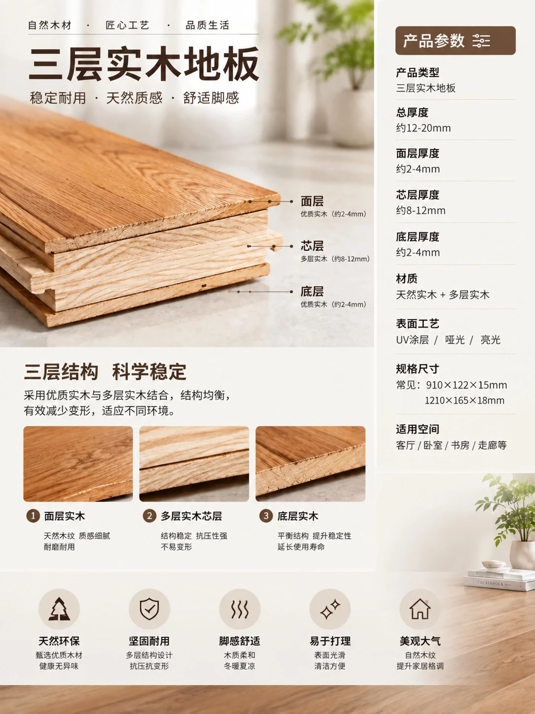 Three-layer concept: example thicknesses are not universal specifications