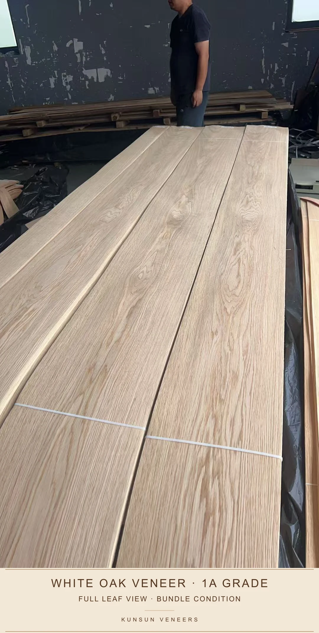 Angled full-leaf view showing grain flow, bundle condition and workshop scale.